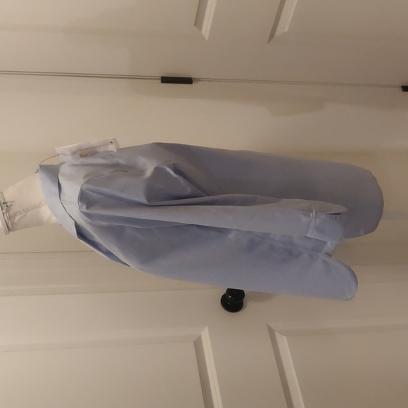 New!Foxcroft Pandora 3/4 sleeves Non-Iron Cotton Shirt sz 10 blue wave - Picture 6 of 11